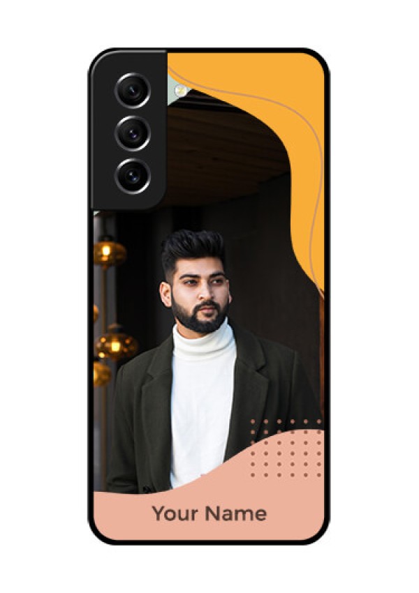 Galaxy S21 FE 5G Personalized Glass Phone Case - Tri-coloured overlay design