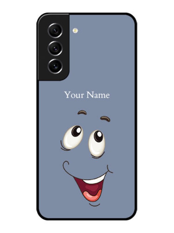 Custom Galaxy S21 FE 5G Photo Printing on Glass Case - Laughing Cartoon Face Design