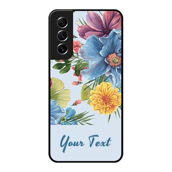 Galaxy S21 FE 5G Custom Glass Mobile Case - Stunning Watercolored Flowers Painting Design
