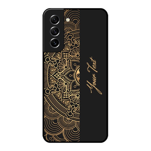 Galaxy S21 FE 5G Photo Printing on Glass Case - Mandala art with custom text Design Galaxy S21 FE 5G Photo Printing on Glass Case - Mandala art with custom text Design