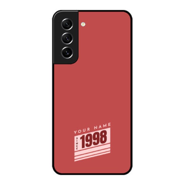 Galaxy S21 FE 5G Custom Glass Phone Case - Red custom year of birth Design Galaxy S21 FE 5G Custom Glass Phone Case - Red custom year of birth Design