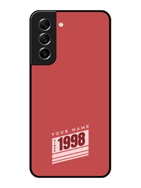Custom Galaxy S21 FE 5G Custom Glass Phone Case - Red custom year of birth Design