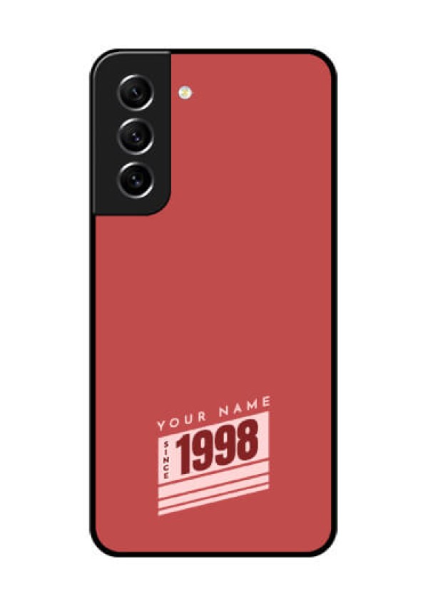 Galaxy S21 FE 5G Custom Glass Phone Case - Red custom year of birth Design