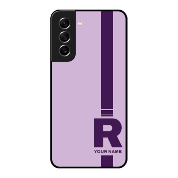 Galaxy S21 FE 5G Photo Printing on Glass Case - Simple dual tone stripe with name Design Galaxy S21 FE 5G Photo Printing on Glass Case - Simple dual tone stripe with name Design
