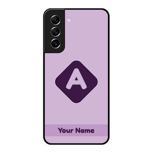 Galaxy S21 FE 5G Custom Glass Mobile Case - Custom Letter in curved badge Design