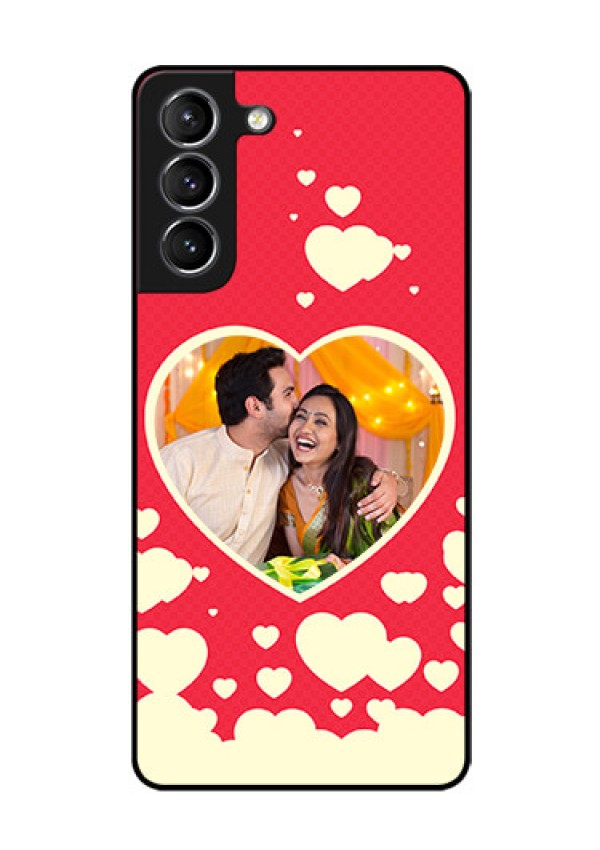 Galaxy s21 Plus Custom Glass Mobile Case  - Love Symbols Phone Cover Design