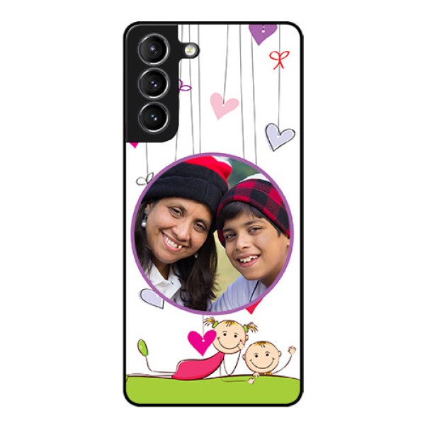 Galaxy s21 Plus Photo Printing on Glass Case  - Cute Kids Phone Case Design