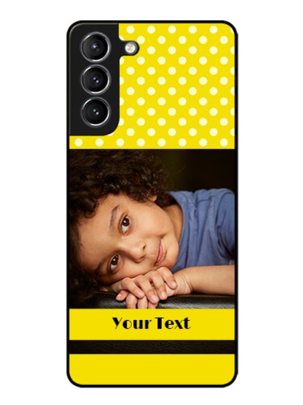 Custom Galaxy s21 Plus Custom Glass Phone Case  - Bright Yellow Case Design