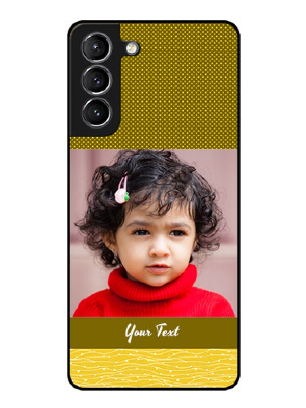 Custom Galaxy s21 Plus Custom Glass Phone Case  - Simple Green Color Design
