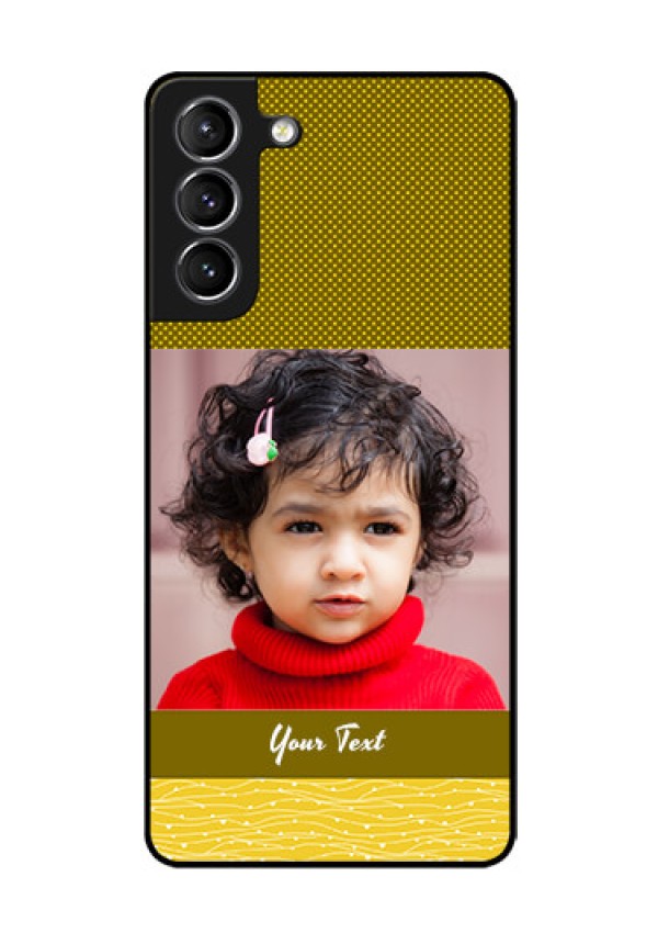 Galaxy s21 Plus Custom Glass Phone Case  - Simple Green Color Design