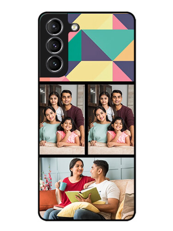 Custom Galaxy s21 Plus Custom Glass Phone Case  - Bulk Pic Upload Design