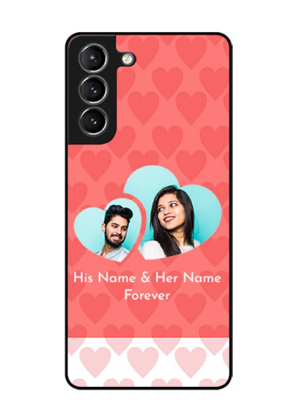 Galaxy s21 Plus Personalized Glass Phone Case  - Couple Pic Upload Design