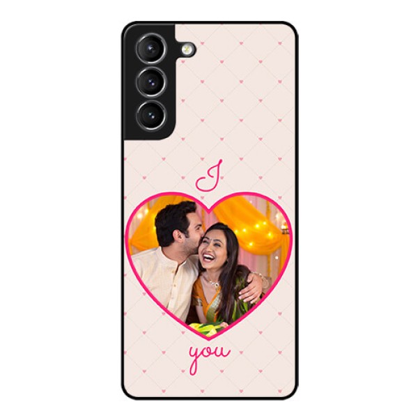 Galaxy s21 Plus Custom Glass Mobile Case  - Heart Shape Design