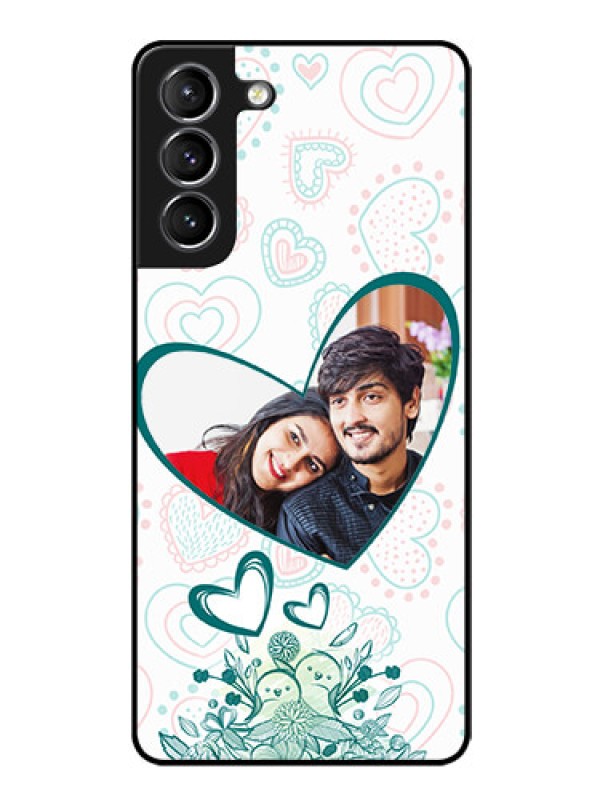 Custom Galaxy s21 Plus Photo Printing on Glass Case  - Premium Couple Design