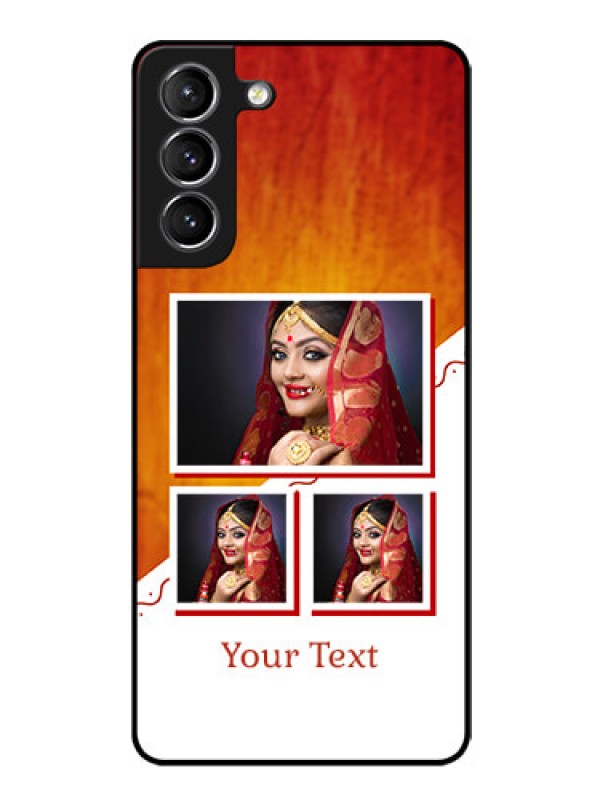 Custom Galaxy s21 Plus Custom Glass Phone Case  - Wedding Memories Design  