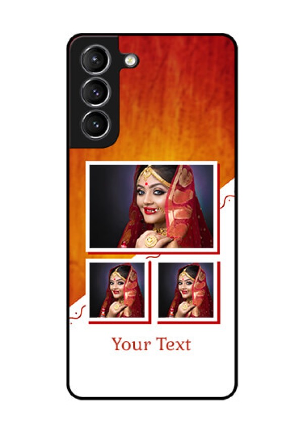 Galaxy s21 Plus Custom Glass Phone Case  - Wedding Memories Design  