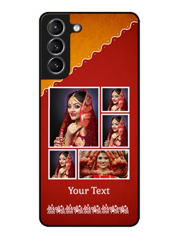Custom Galaxy s21 Plus Personalized Glass Phone Case  - Wedding Pic Upload Design