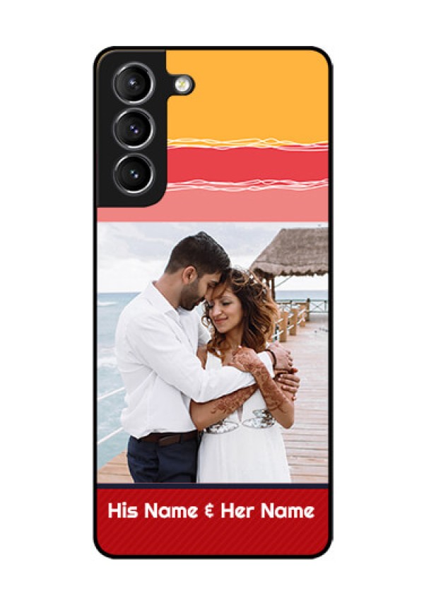 Galaxy s21 Plus Custom Glass Mobile Case  - Colorful Case Design