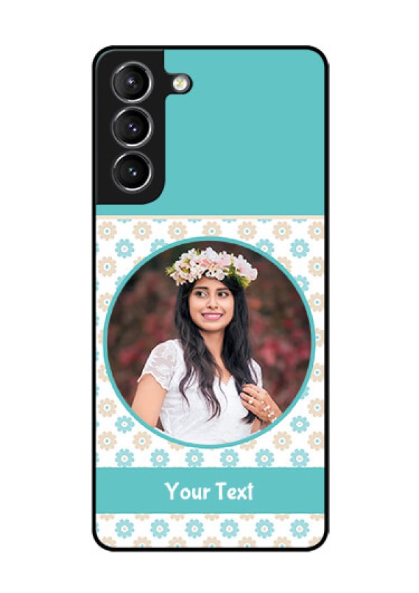 Galaxy s21 Plus Custom Glass Mobile Case  - Beautiful Flowers Design