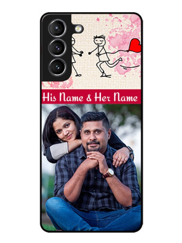 Custom Galaxy s21 Plus Photo Printing on Glass Case  - You and Me Case Design