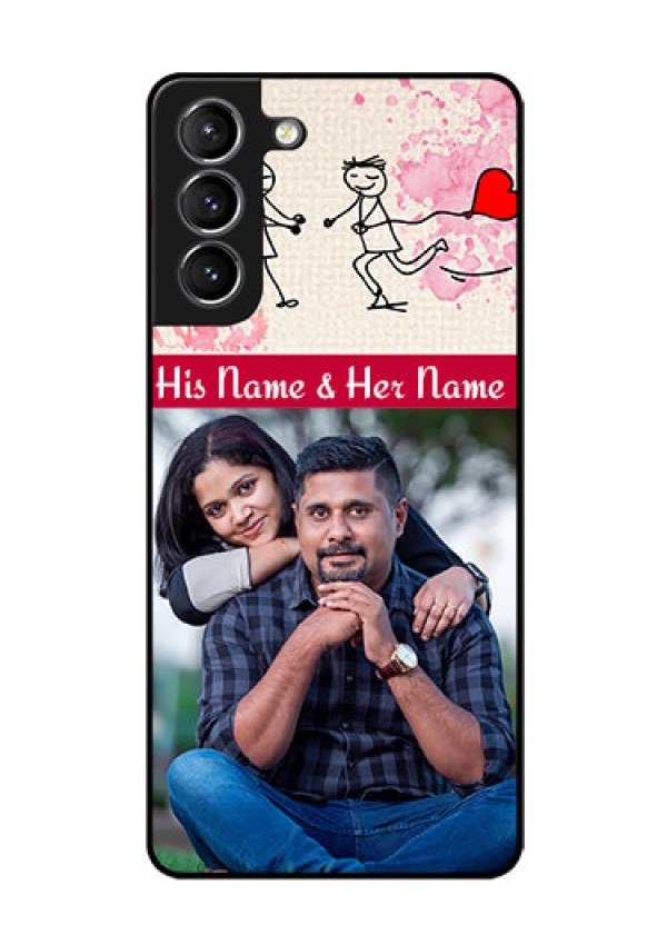 Galaxy s21 Plus Photo Printing on Glass Case  - You and Me Case Design