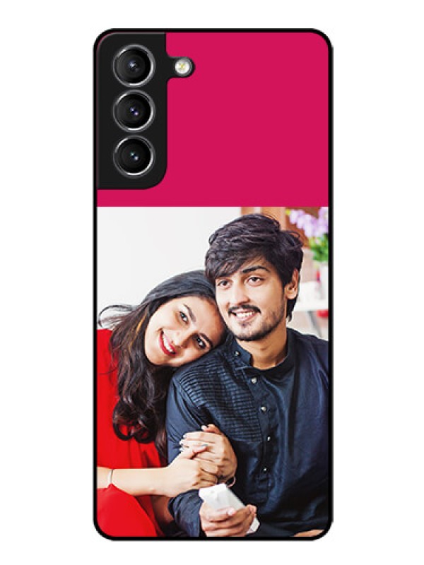 Custom Galaxy s21 Plus Custom Glass Mobile Case  - Anniversary Cover Design