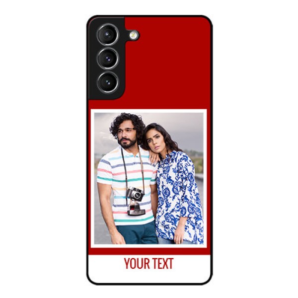 Galaxy s21 Plus Personalized Glass Phone Case  - Simple Red Color Design