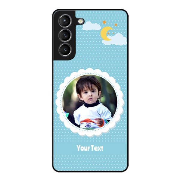 Galaxy s21 Plus Personalised Glass Phone Case  - Violet Pattern Design