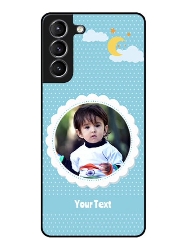 Custom Galaxy s21 Plus Personalised Glass Phone Case  - Violet Pattern Design