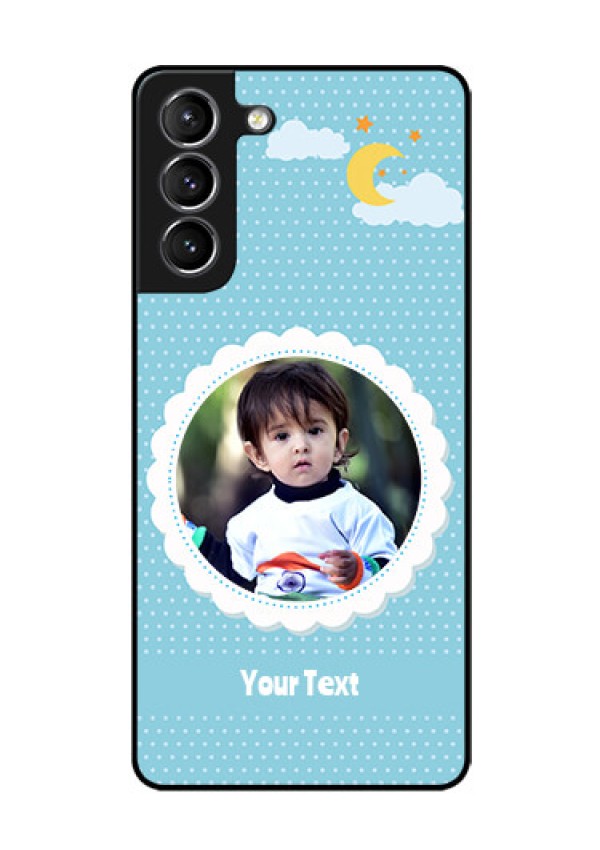 Galaxy s21 Plus Personalised Glass Phone Case  - Violet Pattern Design