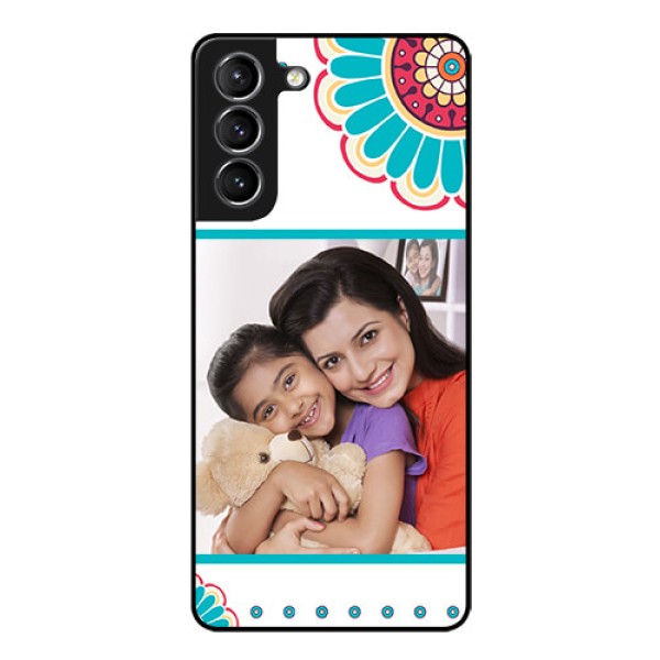Galaxy s21 Plus Custom Glass Phone Case  - Flower Design
