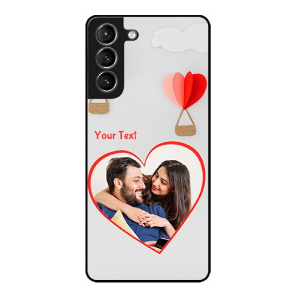Galaxy s21 Plus Custom Glass Mobile Case  - Parachute Love Design