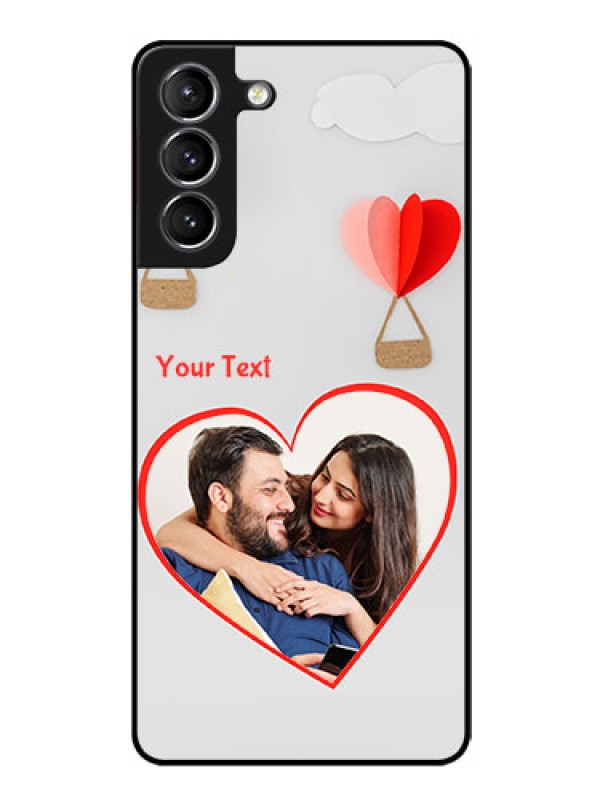 Custom Galaxy s21 Plus Custom Glass Mobile Case  - Parachute Love Design