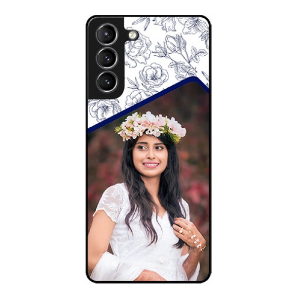 Galaxy s21 Plus Personalized Glass Phone Case - Premium Floral Design Galaxy s21 Plus Personalized Glass Phone Case - Premium Floral Design
