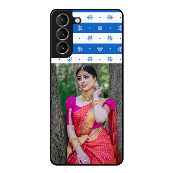 Galaxy s21 Plus Photo Printing on Glass Case  - Snow Pattern Design