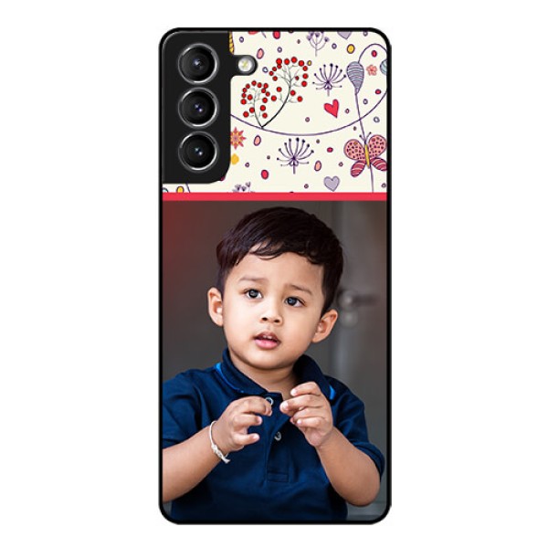 Galaxy s21 Plus Custom Glass Mobile Case  - Premium Floral Design