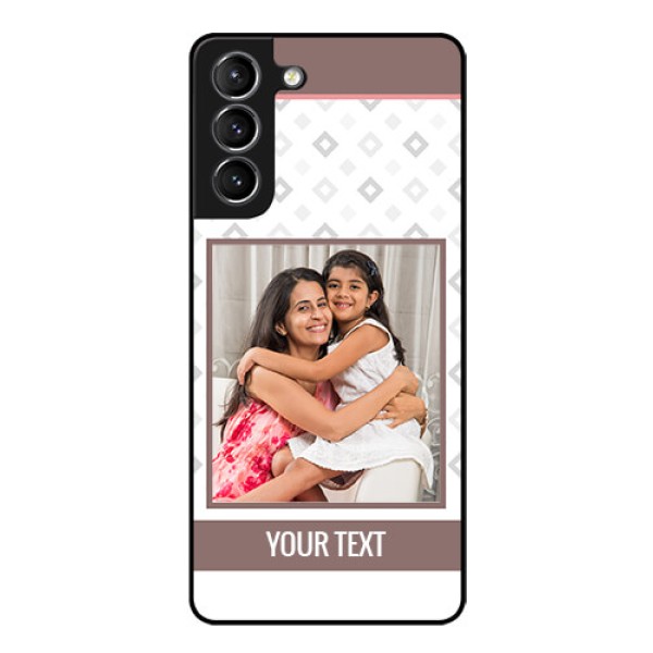 Galaxy s21 Plus Photo Printing on Glass Case - Simple Diamond Design Galaxy s21 Plus Photo Printing on Glass Case - Simple Diamond Design