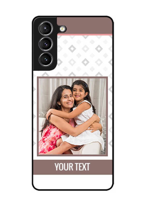 Galaxy s21 Plus Photo Printing on Glass Case  - Simple Diamond Design