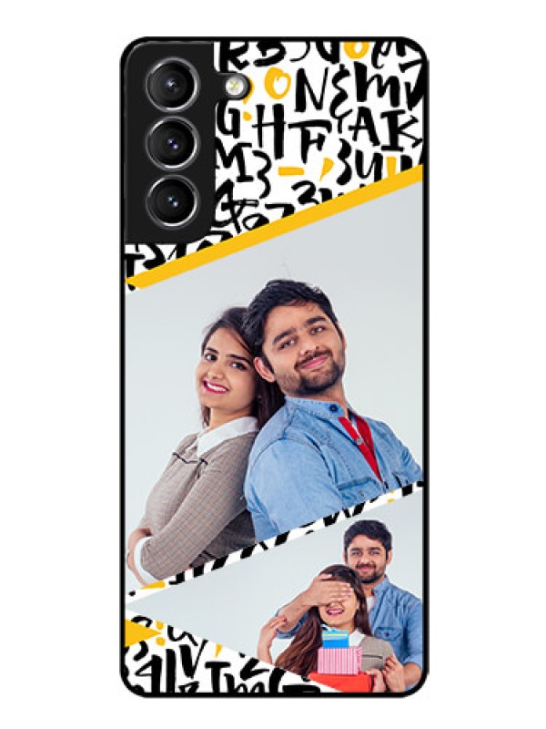 Custom Galaxy s21 Plus Custom Glass Mobile Case  - Letters Pattern Design