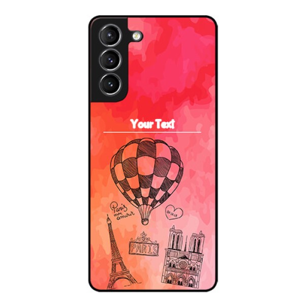 Galaxy s21 Plus Custom Glass Phone Case  - Paris Theme Design
