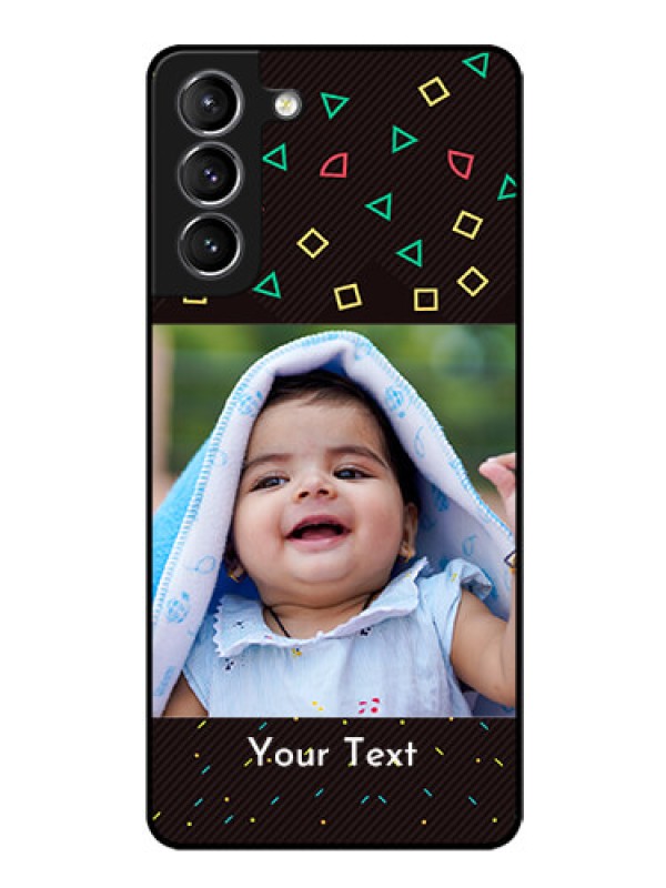 Custom Galaxy s21 Plus Custom Glass Phone Case  - with confetti birthday design