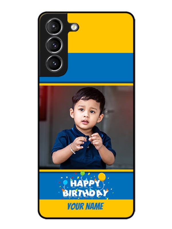 Custom Galaxy s21 Plus Custom Glass Mobile Case  - Birthday Wishes Design