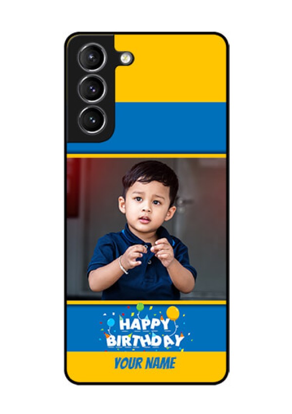 Galaxy s21 Plus Custom Glass Mobile Case  - Birthday Wishes Design