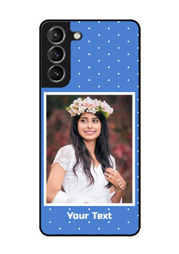 Galaxy s21 Plus Photo Printing on Glass Case  - Polka dots design