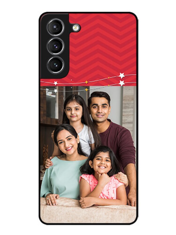 Custom Galaxy s21 Plus Personalized Glass Phone Case  - Happy Family Design