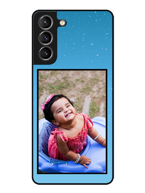 Custom Galaxy s21 Plus Custom Glass Mobile Case  - Wave Pattern Colorful Design