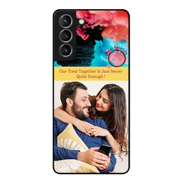 Galaxy s21 Plus Custom Glass Mobile Case  - Quote with Acrylic Painting Design