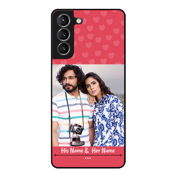 Galaxy s21 Plus Photo Printing on Glass Case  - Simple Love Design