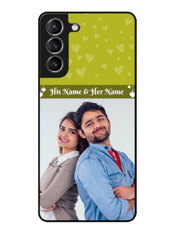 Custom Galaxy s21 Plus Custom Glass Phone Case  - You & Me Heart Design