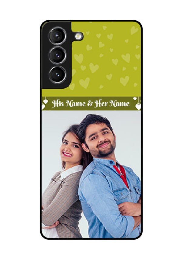 Galaxy s21 Plus Custom Glass Phone Case  - You & Me Heart Design